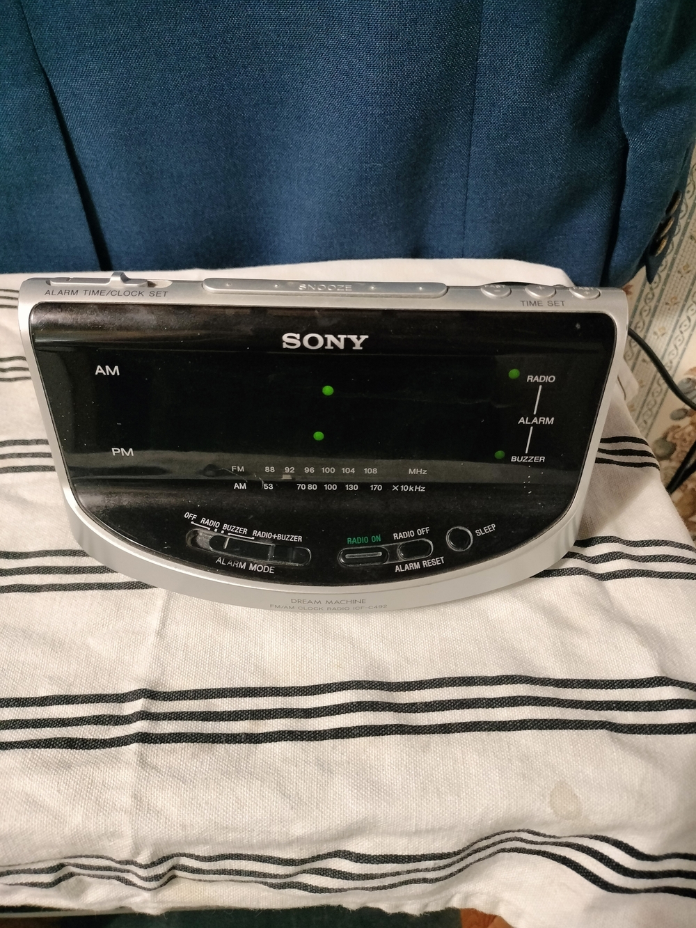 Sony Digital AM/FM Clock Radio - Black and Silver